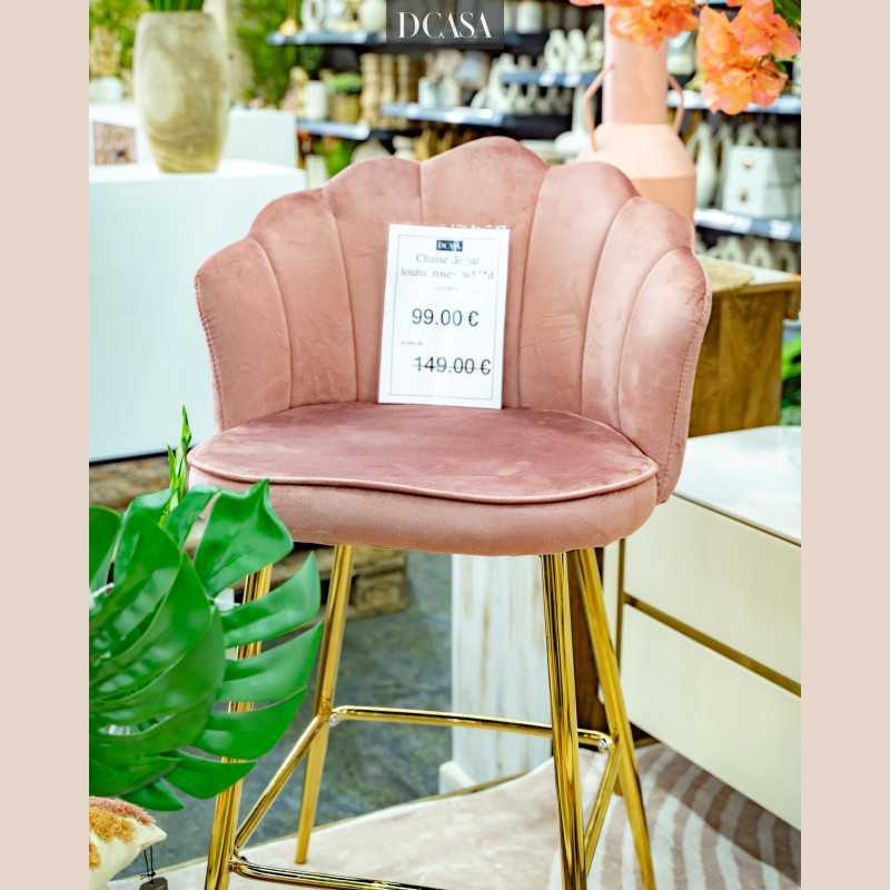 chaise de bar louna rose 2