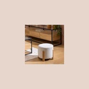Tabouret d'appoint bouclette blanc - bansa