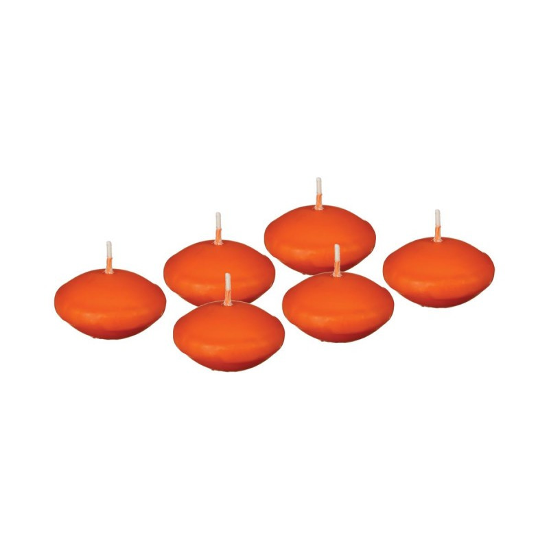 Bougie flottante  orange x6