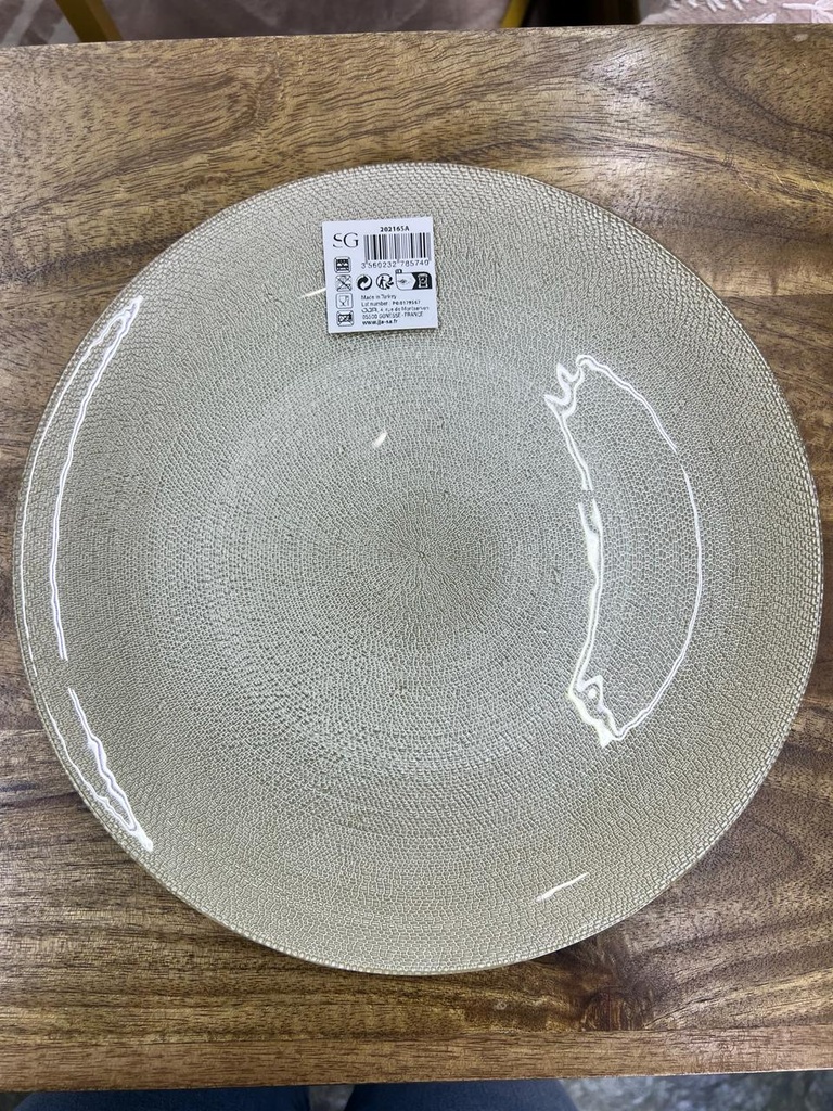 Assiette  plate aurore or d 28cm