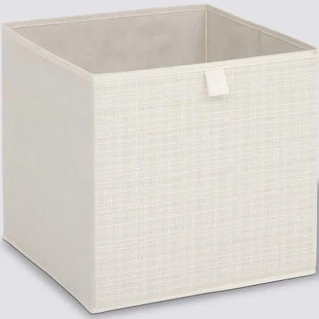 Boîte rangement 31x31 beige tweed  