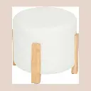 Tabouret d'appoint bouclette blanc - bansa