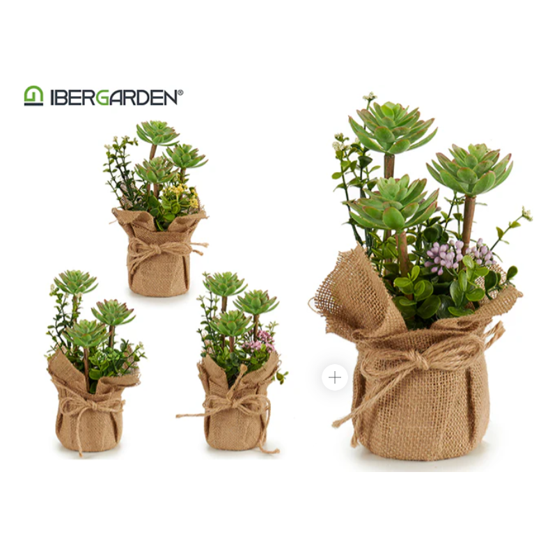 Plante artificiel pot sac mauve