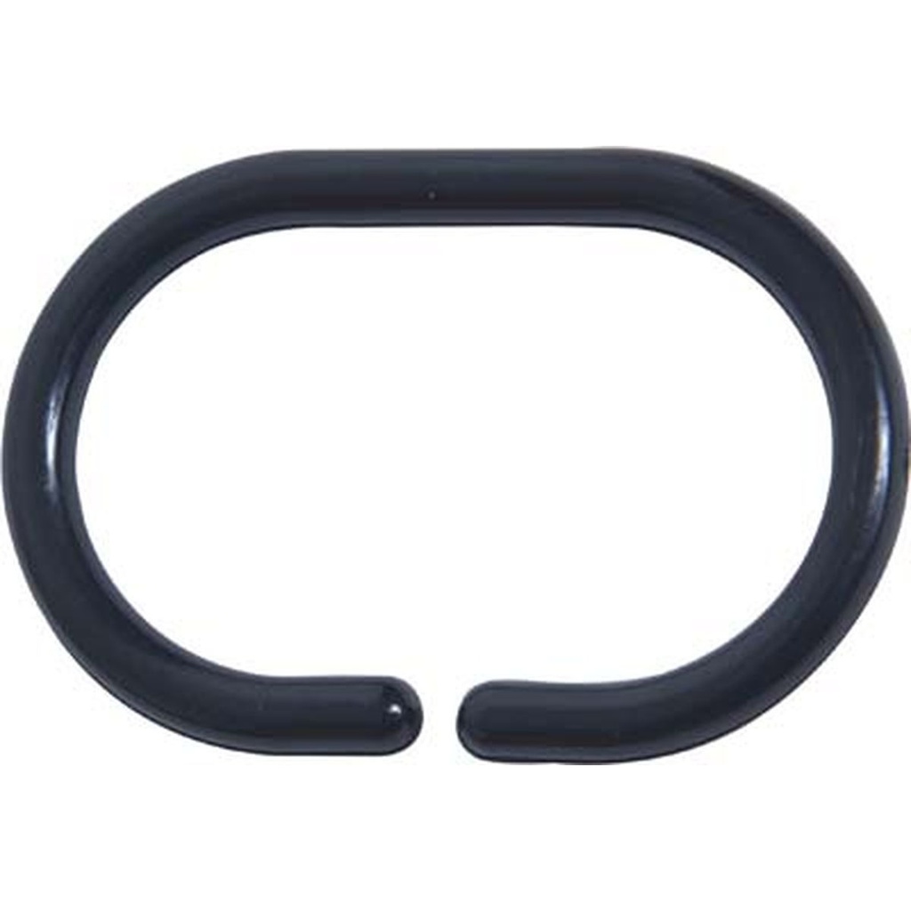 Set de 12 anneaux de douche pp - noir