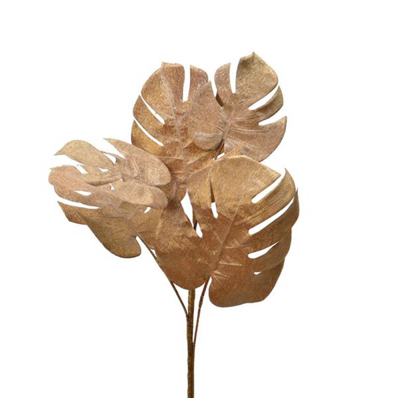 Monstera sur tige poly. or