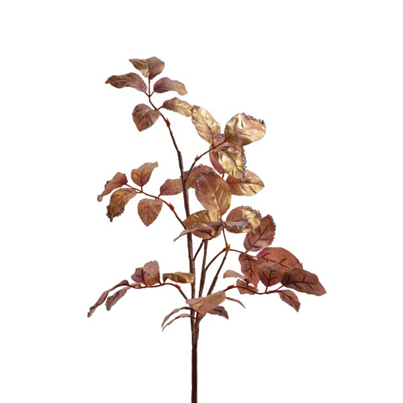 Fleurs sur tige polyesther paillette rose