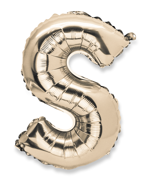  ballon metal or 36cm lettre s