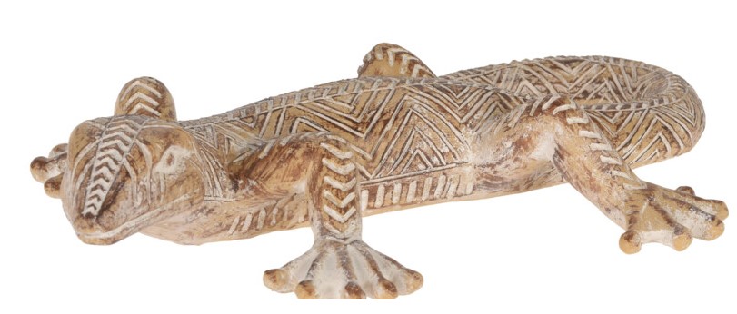 Grand lézard motif losange