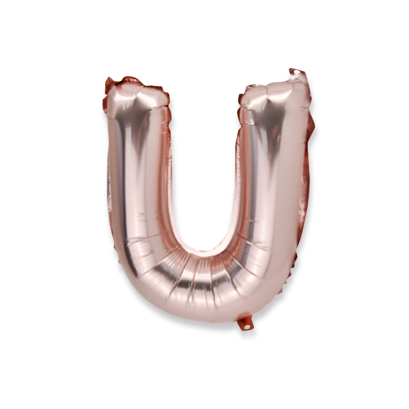 Ballon rose gold 36cm lettre u