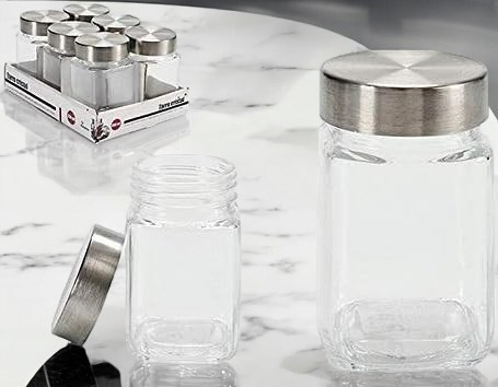 Pot carré en  verrel transparent 250ml