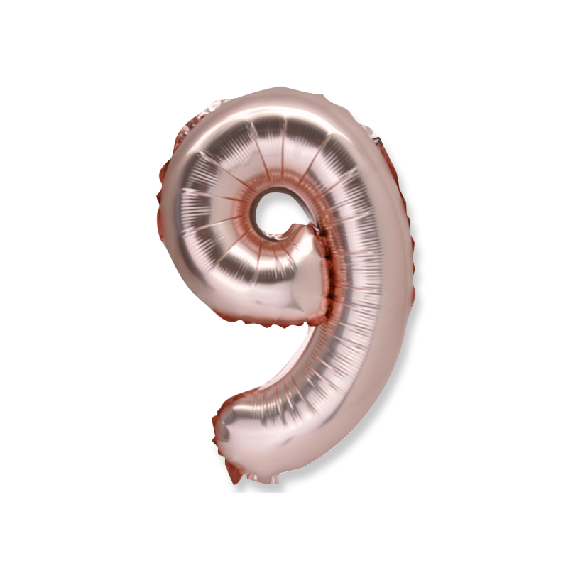 Ballon metal rose gold 36cm chiffre