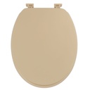 Abattant wc 18 pouces  couv.  design  et attaches plastiques - beige