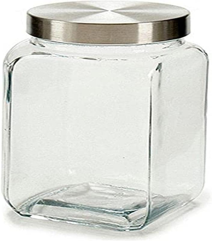 Bocaux verre cuadr 1l couvercle acier