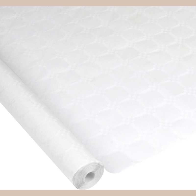 Nappe vitamine en papier damasse 1,18x5m blanc