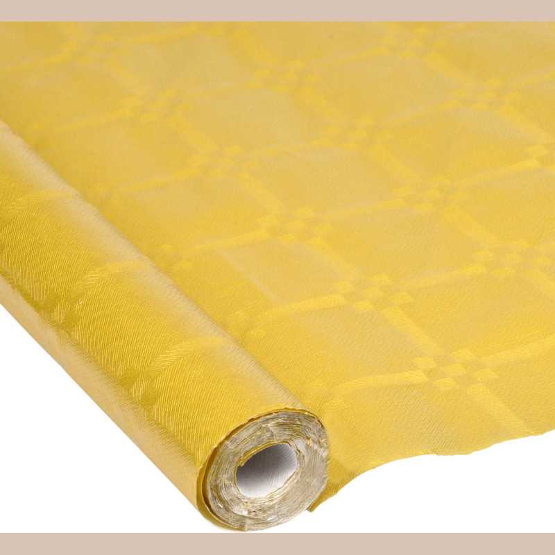 Nappe noel en papier damasse metallise 1,18x5m or