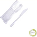 Set de 12 couteaux reutilisables en ps transparent h20cm