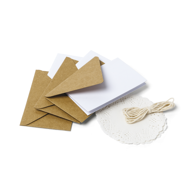 3 kits invitations scrap 10x6cm (enveloppe, carte, napperon, corde)