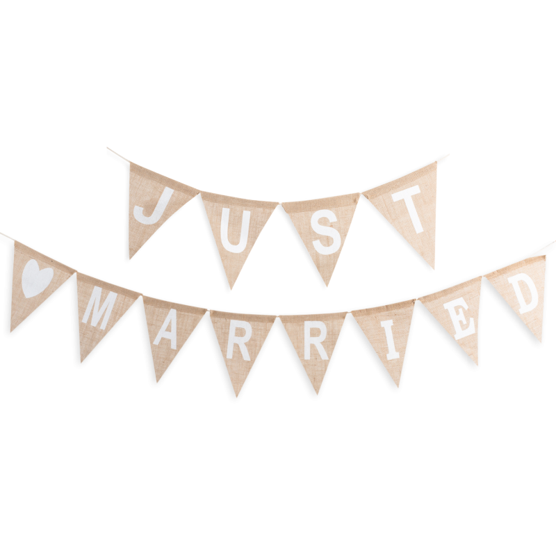Guirlande fanions jute 20 cm just m