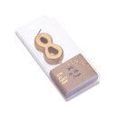 Bougie chiffre "8" metallise or 4.3 cm sur pic