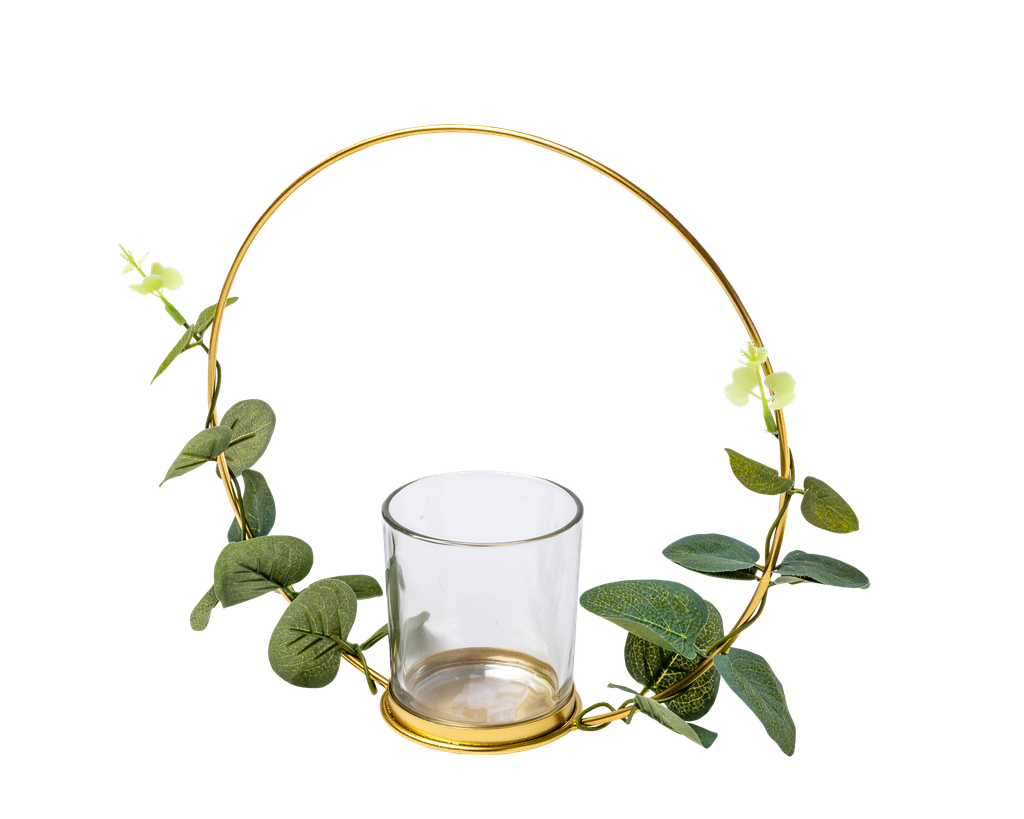 Bougeoir photophore eucalyptus sur