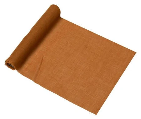 Chemin de table mousseline moutarde 28cmx5m