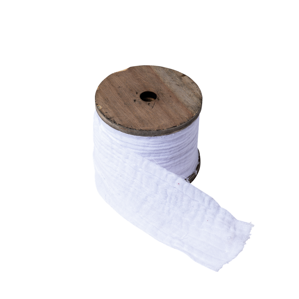 Ruban gaze de coton blanc 4.5cmx3m sur bobine bois