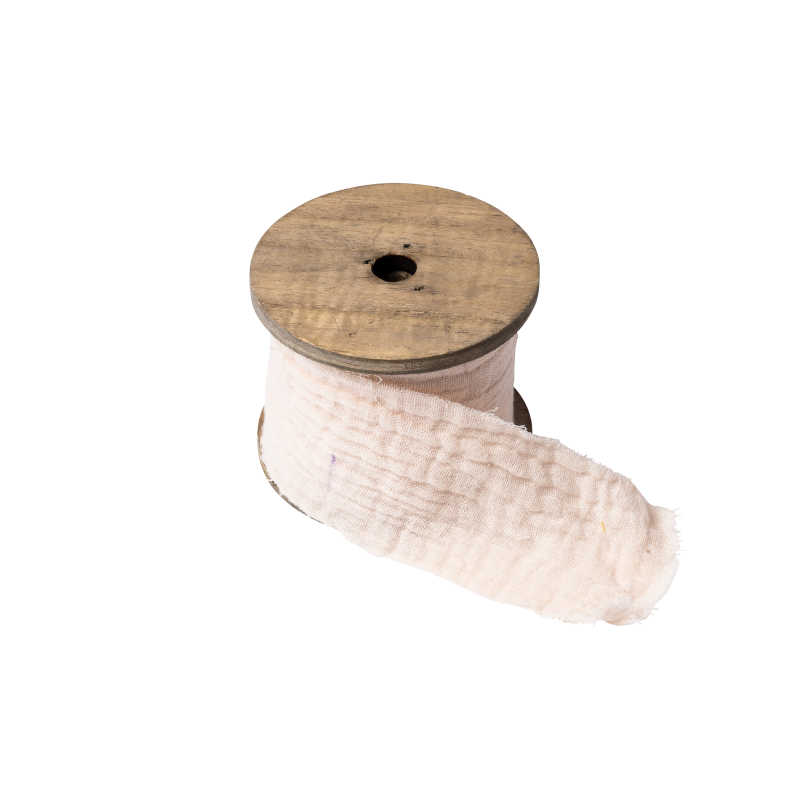Ruban gaze de coton creme 4.5cmx3m sur bobine bois