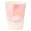8 gobelets a la vie a l'amour degrade de roses & rose gold 255ml