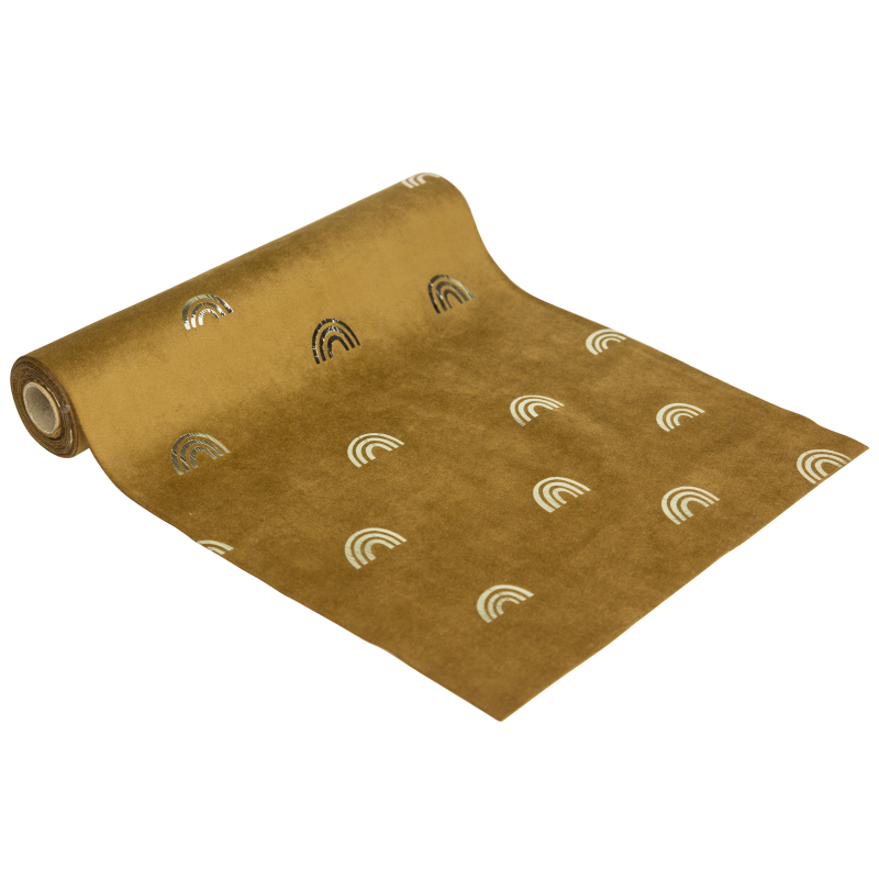 Chemin de table arc en ciel velours marron