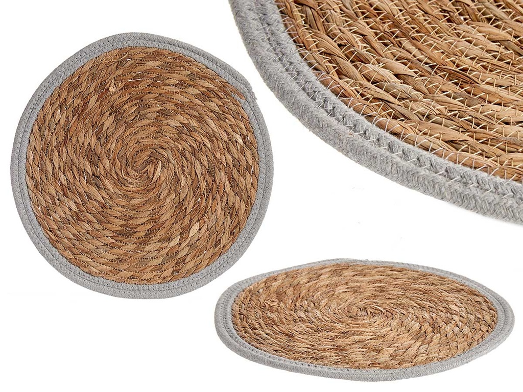 Set de table rebord gris 35cm