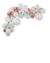 Kit arche de 70 ballons la reveuse blanc rose gold et eucalyptus