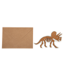 4 invitations dinosaure en liege 15x9cm + 4 enveloppes kraft