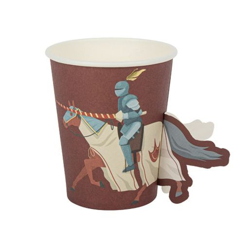 8 gobelets chevalier carton bordeaux et or 255ml