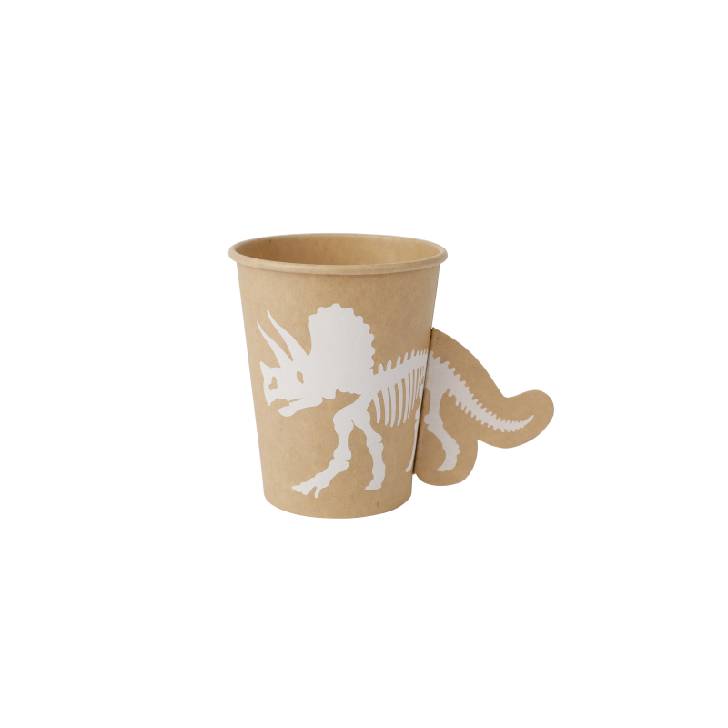 8 gobelet dinosaure kraft et blanc 255ml