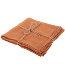 4 Serviettes  gaze de coton terracotta