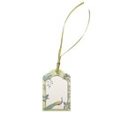 10 etiquettes tropical peacock dégradé de vert amande et or 6 x 4 cm + ruban