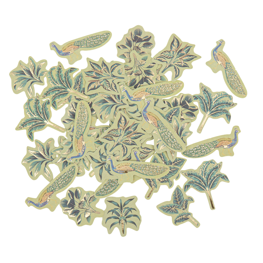 100 confettis tropical peacock dégr adé de vert amande et or de 2 à 4,5