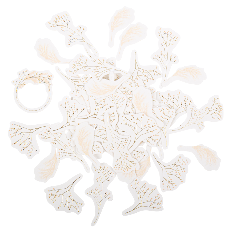 100 confettis fleurs des champs blu sh et or de 2 à 3,5 cm