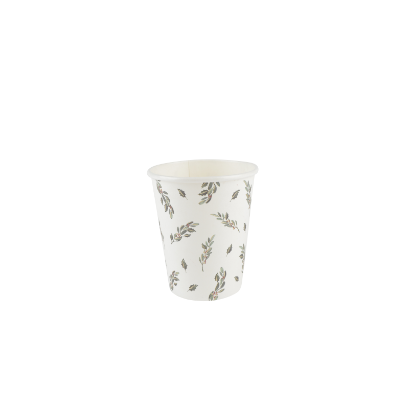 8 gobelets tradi chic blanc, rouge, vert et or 255 ml