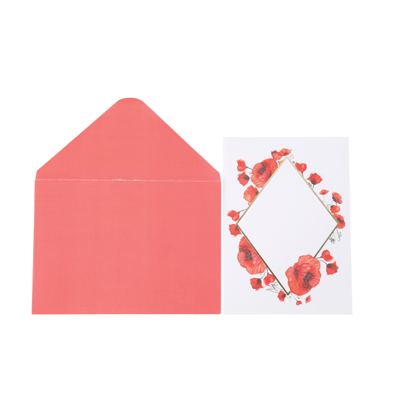 10 invitations carte de vå“ux poppy