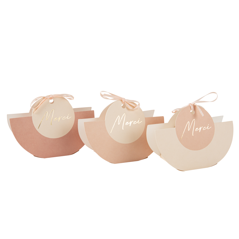 9 contenants merci curve nude, blush, terracotta et or 11 x 8 x 4 cm