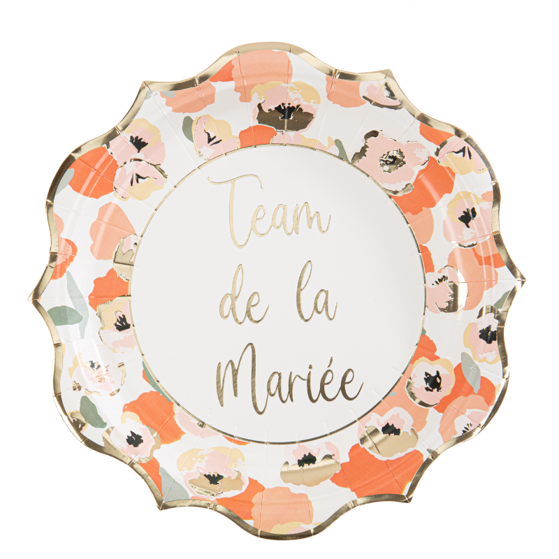 8 assiettes team de la mariee anemo ne corail bl