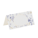 10 marque-places toile de jouy blanc bleu et or 8 x 4 cm