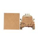 8 invitations safari kraft moka et or 13 x 14 cm + 8 enveloppes kraft