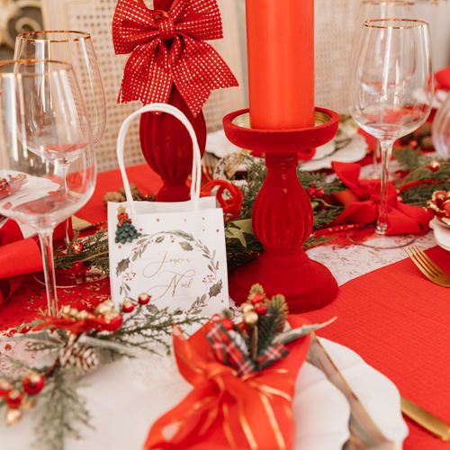 Bougeoir baroque velours rouge ø10,8x17,2cm