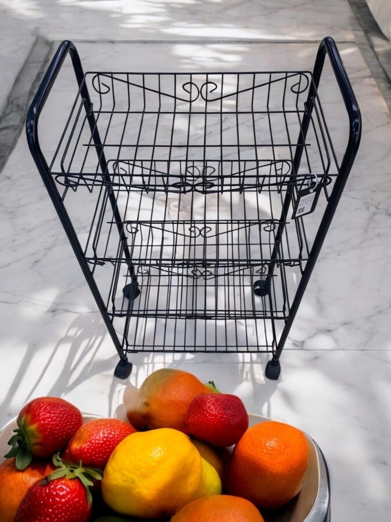 Chariot de rangement en métal noir
