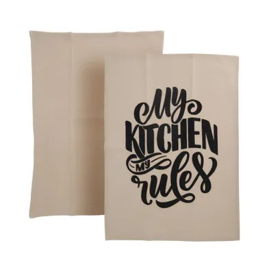 Lot de 2 torchons 70x45cm "kitchen rules"
