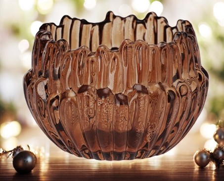 Porte bougie dentelle marron