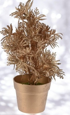 Plante en pot dorée 22 cm - modèle 4