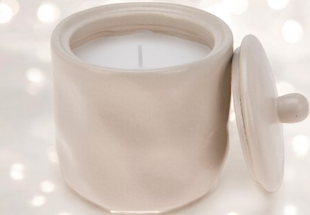 Bougie en pot 9x11 cm craie